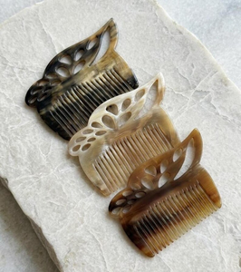 Butterfly <b>Comb</b> Handmade from Natural Buffalo Horn | <b>Wide</b> Tooth Pocket <b>Comb</b> | Gift for Her by HF Crafts - Product Image 4