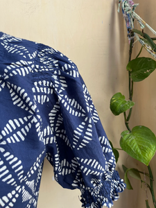 เดรสยาวแม็กซี่ผ้าฝ้ายอินเดียแท้ 100% ลายดอกพิมพ์ลายบล็อกด้วยมือ ขายดี สำหรับผู้หญิง แต่งลายปัก สไตล์ลำลอง - Product Image 3