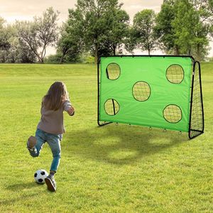 Porta da Calcio 2-in-1 da 8 x 3 Piedi per Interni ed Esterni, Design per Giardino con Rete in Poliestere Resistente alle Intemperie, Miglior Regalo - Product Image 2