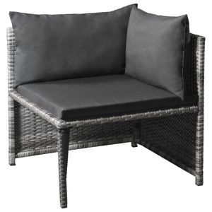 Set salotto da giardino in Poly Rattan da 10 pezzi con cuscini grigi - Product Image 3