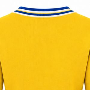 Pull en tricot personnalisé pour femme à manches longues et col en V, motif lettres, avec col et poignets rayés contrastants, style décontracté et tendance - Product Image 4