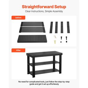 Scarpiera a 3 livelli in bambù con panca, 70 x 29 x 45 cm, organizer da ingresso con accesso frontale, capacità 130 kg - Product Image 6