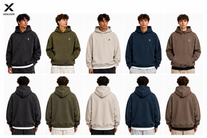 X Sports City – Nouveaux sweats à capuche en molleton pour homme, 100 % personnalisables, coupe oversize à épaules tombantes, avec œillets métalliques ajustables, poche kangourou et poignets côtelés - Product Image 2