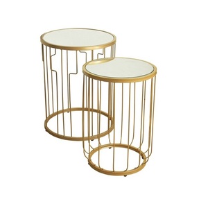 Minimalist Metal <b>Nesting</b> <b>Table</b> <b>Set</b> With marble Top Perfect For <b>Coffee</b> <b>Table</b> Use In Modern Home Interiors - Product Image 1