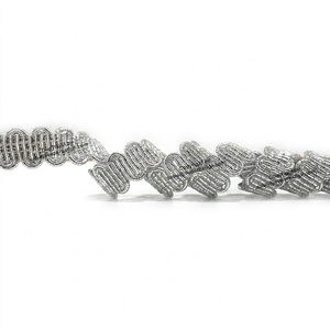Cinta de Encaje Metálica Trenzada de 1 cm de Ancho, Dorada y Plateada, para Coser, Decoración de Uniformes y Ceremonias - Product Image 2