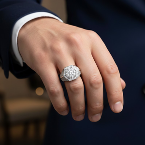 สร้อยข้อมือฮิปฮอปผู้ชายสุดหรู ประดับเพชรทรงหกเหลี่ยม 1.5 กะรัต เพชรเพาะเลี้ยงแบบฝังเพชรเต็มวง ชุบทอง 14K เงินแท้ 925 - Product Image 1