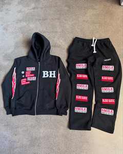 Conjunto Deportivo Oversize – Sudadera con Logo Desgastado y Pantalones Deportivos de Pierna Ancha - Product Image 6