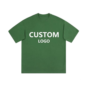 T-shirt décontracté à col rond pour homme, coupe ample, en jersey 100 % coton épais 280 g, couleur unie, avec logo imprimé, à prix réduit - Product Image 3