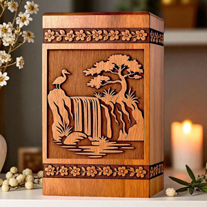 Engraved Wooden Urn Personalized <b>Memorial</b> urn <b>Keepsake</b> by AYAANS - Product Image 3