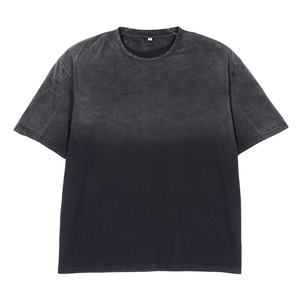 Nueva Camiseta de Algodón 100% con Corte Regular y Diseño Sólido 2026, Lavado Ácido Personalizado, Ropa Urbana para Hombre, 220 Gramos - Product Image 2