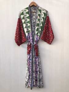 ชุดคลุมชายหาดผ้าไหมส่าหรีหลากสีสัน สไตล์ญี่ปุ่น ชุดลำลองฤดูร้อน คิโมโนยาวถึงข้อเท้า ราคาขายส่ง - Product Image 6