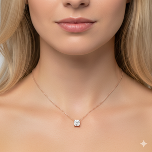 Collar con Diamante Cultivado en Laboratorio Certificado por IGI de 1ct, Plata 925, Oro 14K, DE VVS2, Corte Cojín, Colgante Solitario, Fabricante, Envío DDP a EE. UU. - Product Image 1