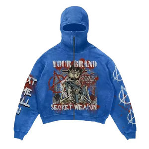 Pasamontañas de Forro Polar con Cremallera Completa, Diseño Ninja, Unisex, Invierno, Doble Capa, 100% Algodón Grueso, con Logotipo Personalizado Bordado e Impreso - Product Image 1