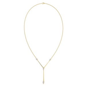 Collier Lariat Minimaliste en Or Blanc avec Diamant Taille Poire Naturel Certifié GIA Couleur D pour Femme – Usage Quotidien - Product Image 6