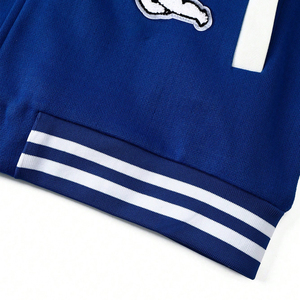 In Different Design Comfortable Unique Design Blue & White Color Block Angel & Letter Patched College Baseball Varsity Jackets - Product Image 4