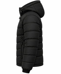 Chaqueta acolchada de invierno para hombre, fabricante de chaquetas acolchadas negras con capucha, chaqueta acolchada de invierno resistente para hombre - Product Image 3