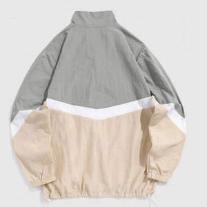 Custom Men's Color Blocking Windbreaker <b>Set</b> Quarter-Zip Jacket With Shorts Breathable <b>Knitted</b> Polyester Casual Spring Outerwear - Product Image 3