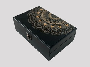 Boîte en bois gravée au laser, imprimée, pour bijoux, boîte de rangement en bois imprimée pour cadeaux haut de gamme, vente en gros - Product Image 5