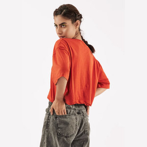 T-shirts courts de sport pour femmes, personnalisables, en polyester/coton écologique, séchage rapide, été, vente chaude, excellent rapport qualité-prix, OEM - Product Image 5