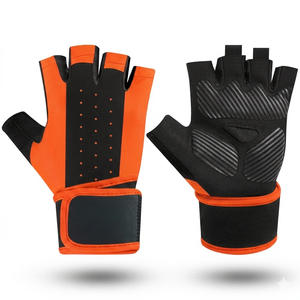 Unisex Anti-Slip Hypalon Rubber Gym Gloves for Fitness Workout and Weightlifting Crossfit Hand Grips With Wrist Protection - Product Image 1