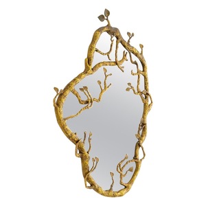 Wholesale Customizable Round Brass <b>Wall</b> Mirror With <b>Leaf</b> Design Bohemian <b>Decorative</b> Metal Frame - Product Image 3