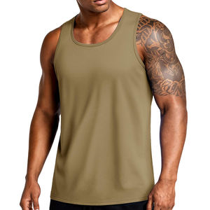 Débardeur de sport pour homme, sans manches, séchage rapide, col rond, 100% polyester, pour entraînement, gym, fitness, musculation, streetwear, uni - Product Image 2