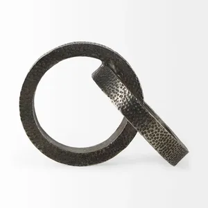 Sculpture en métal artisanale, style moderne, œuvre d'art abstraite pour la décoration d'hôtels de luxe, de maisons, de bureaux et de restaurants, figurine en aluminium dorée - Product Image 2