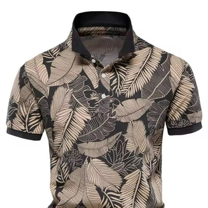 Camisa Polo de Manga Corta con Estampado Floral para Hombre, Ropa Casual de Verano, Cuello con Botones, Tejido de Sarga - Product Image 4