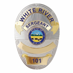 Insignia Metálica de Seguridad Personalizada en Oferta |   Logotipo Esmaltado y Chapado en Oro para Uniforme de Guardia - Product Image 5