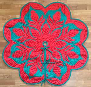 Classy Trendy Vintage Flower & Embroidered 100% Cotton Hawaiian <b>Quilts</b>-Eco-Friendly Custom Sizes for Hotels Home Bedding Decor - Product Image 1