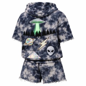 Conjunto de Sudadera con Capucha y Pantalones Cortos para Hombre, 100% Algodón Transpirable, Estilo Urbano Informal de Verano, Dos Piezas - Product Image 2