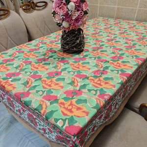 ผ้าปูโต๊ะพิมพ์ลายดอกไม้สไตล์อินเดียแบบดั้งเดิมจากเมืองชัยปุระ คุณภาพพรีเมียม ดีไซน์ล่าสุด ผลิตจากผ้าฝ้าย สามารถซักล้างและนำกลับมาใช้ใหม่ได้ เป็นมิตรต่อสิ่งแวดล้อม - Product Image 1