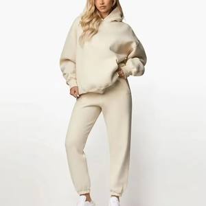Ensemble de survêtement réversible deux pièces pour femme, col en V, longueur intégrale, très extensible, en polaire athlétique, style hip-hop, écologique, 220g, 100% - Product Image 1