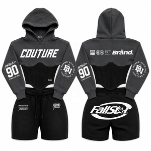Conjunto de Sudadera con Capucha y Pantalones de Peso Medio, Unisex, Estilo Urbano, Cierre Completo, Corte Regular, Invierno, 100% Algodón, Felpa - Product Image 4