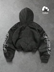 Mens oversized <b>hoodie</b> streetwear casual <b>gym</b> wear drop shoulder heavy weight pullover winter - Product Image 6