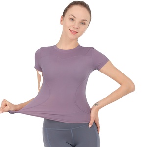 T-shirt extensible pour femme pour Gym Wear Body Fitted Running Shirt Print Casual 100% Cotton Digital Print Nonwoven OEM Designs - Product Image 2