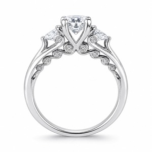 Anillo de compromiso de plata 925 de calidad premium con diamante de corte brillante redondo y engaste de puntas para mujer - Product Image 4