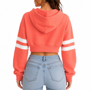 Women <b>Cropped</b> <b>Zip</b> Hoodie Casual Streetwear Soft Touch Trend Inspired Everyday Essential Premium Comfort Modern Style Lightweight - Product Image 3