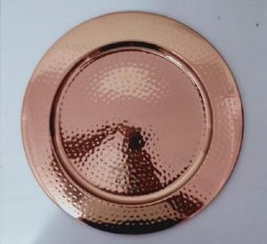 Hot Selling Event Decorative Luxury Elegant Stainless Steel Charger <b>Plates</b> Hammered Design Customized Size - Product Image 1