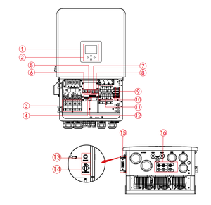 Inversor híbrido solar de baja tensión Deye 15kW trifásico 48V compatible con 2 generadores diésel MPPT - Product Image 5