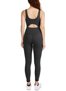 Combinaison sans manches respirante pour femme, élégante, noire, col rond, poches latérales, longueur intégrale, OEM - Product Image 2