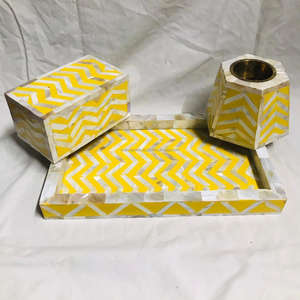 ถาดเปลือกหอยมุกทรงสี่เหลี่ยมผืนผ้า งานฝีมือ ทำจากวัสดุธรรมชาติ เป็นของขวัญสำหรับรอมฎอนและขึ้นบ้านใหม่ นำเข้าจากอินเดีย ขายส่ง - Product Image 6