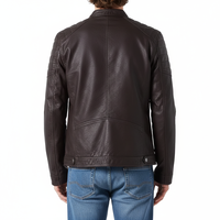 Veste en cuir pour homme de qualité supérieure, style sportif, avec col montant, fermeture éclair personnalisable, imperméable, coupe-vent, respirante, veste d'hiver