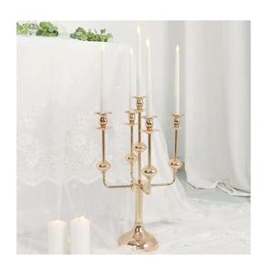 Candélabres en métal à 5 bras, porte-bougie, support à bougies pour mariage, table de dîner, fête de Noël - Product Image 4