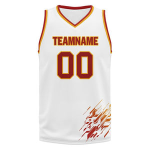 Ensembles d'uniformes de basketball personnalisés par sublimation, maillots sans manches en maille respirante de haute qualité à col en V pour hommes, séchage rapide, pour équipes adultes - Product Image 4