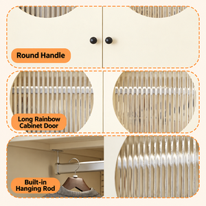 Armario Alto con Puertas y Cajones de Policarbonato, Gran Capacidad, Organizador de Ropa que Ahorra Espacio para Dormitorio y Almacenamiento en el Hogar - Product Image 5