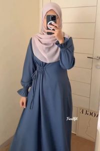 Colección Eid Túnica Abaya Burqa hecha a mano en tela Cey Crush/Harir Maksur importada con cuerda ajustable y Dupatta a juego - Product Image 2