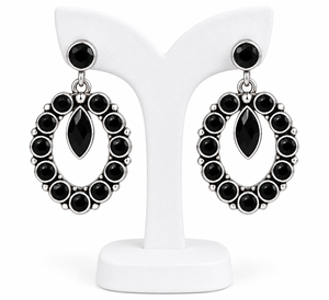 Boucles d'oreilles pendantes fantaisie en laiton plaqué argent oxydé avec serti clos et turquoise pour femme, classiques, pour anniversaire, vente en gros, fournisseur en vrac - Product Image 4