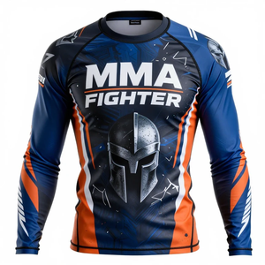 Camisetas de compresión MMA sublimadas de manga larga de secado rápido para hombre, tallas grandes, Rash Guard Bjj, Rash Guard MMA, Rash Guards en venta - Product Image 3