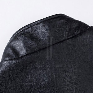 Chaqueta de Cuero para Hombre, Cuello Alto, Corte Ajustado, Invierno 2026, Diseño Personalizado, Parte Delantera Impermeable, Cuero y Lona Auténticos - Product Image 3